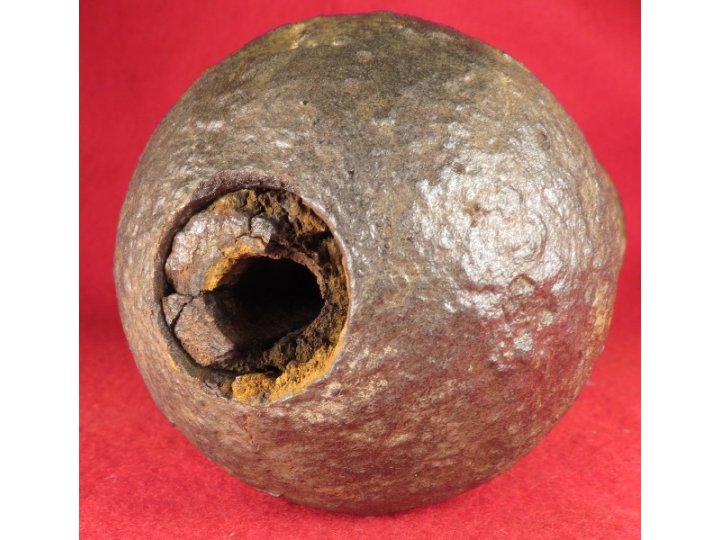 Confederate 3 inch "Short Pattern" Broun Shell - Original Wood Fuze Plug