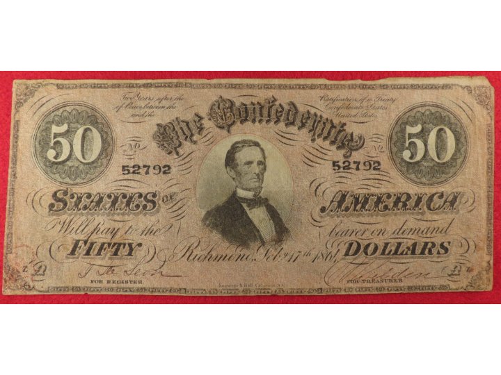 Confederate Fifty Dollar Note
