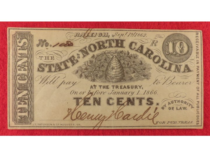 State of North Carolina Ten Cent Note