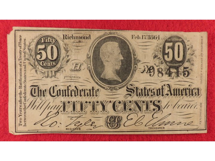 Confederate Fifty Cent Note - 1864