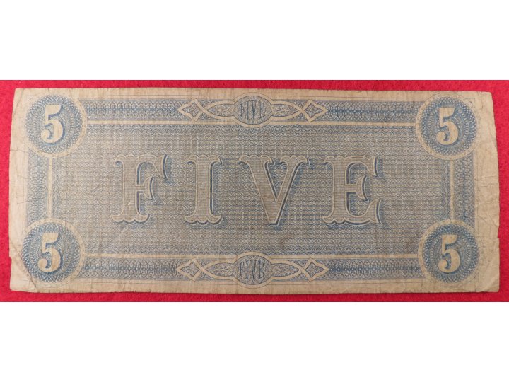 Confederate Five Dollar Note