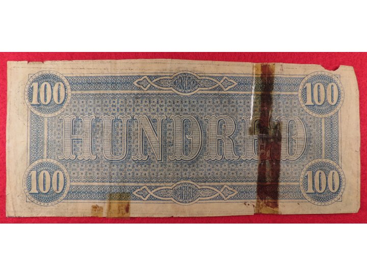 Confederate One Hundred Dollar Note - 1864