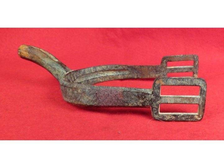 Federal Cavalry Spur - Cast-in Groove Type with Beveled Edge and File Marks