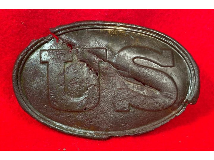 US Waist Belt Buckle or Cartridge Box Plate - Brass Front Only