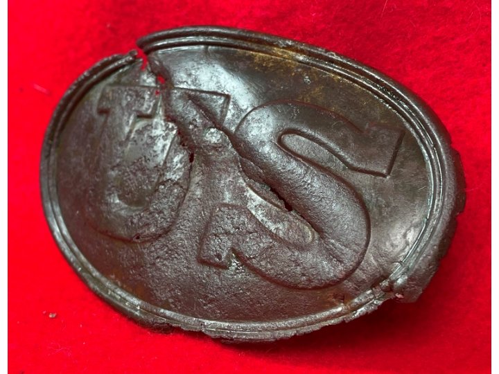 US Waist Belt Buckle or Cartridge Box Plate - Brass Front Only