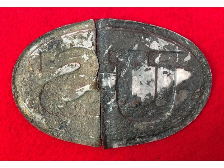 US Waist Belt Buckle or Cartridge Box Plate - Two Halves of Brass Front Only