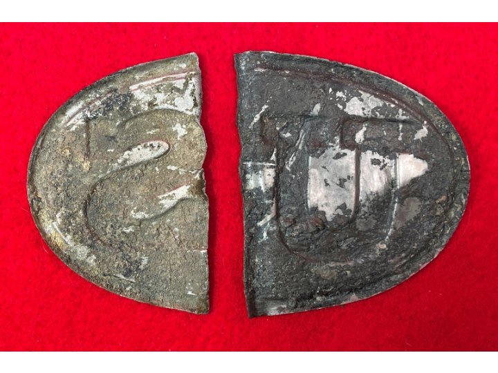 US Waist Belt Buckle or Cartridge Box Plate - Two Halves of Brass Front Only