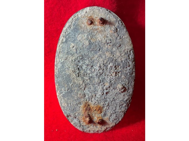 US Cartridge Box Plate - Contractor Marked "W. H. SMITH / BROOKLYN"