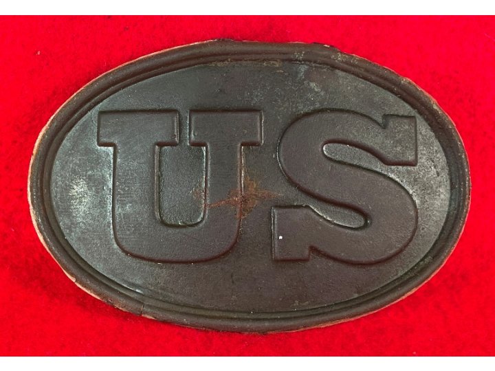 US Cartridge Box Plate - Carved Letter "P"