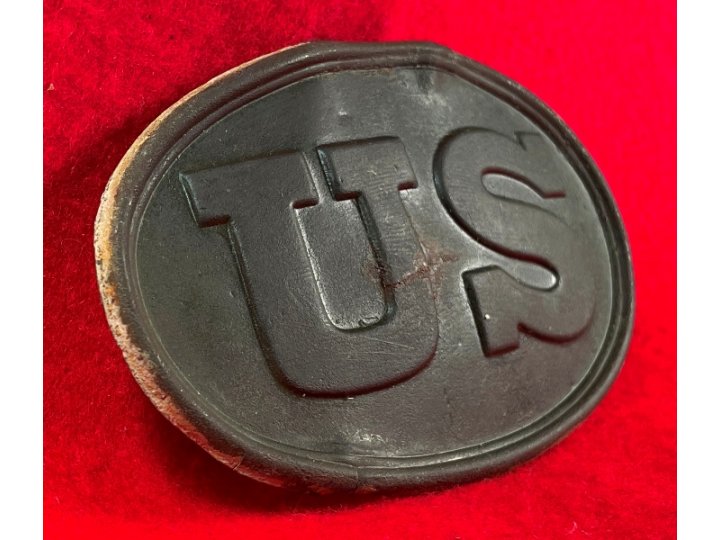 US Cartridge Box Plate - Carved Letter "P"