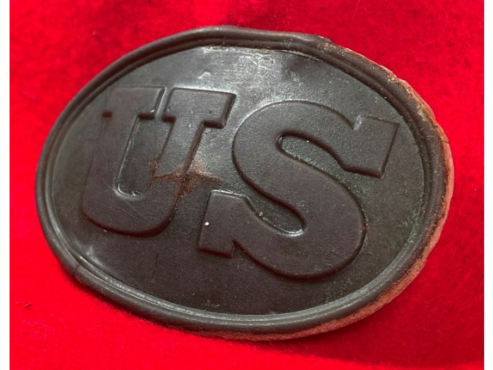 US Cartridge Box Plate - Carved Letter "P"