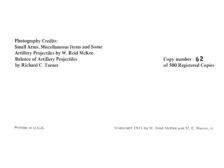 Civil War Projectiles Small Arms and Field Artillery - Rare First Edition - Signed - Registered Copy