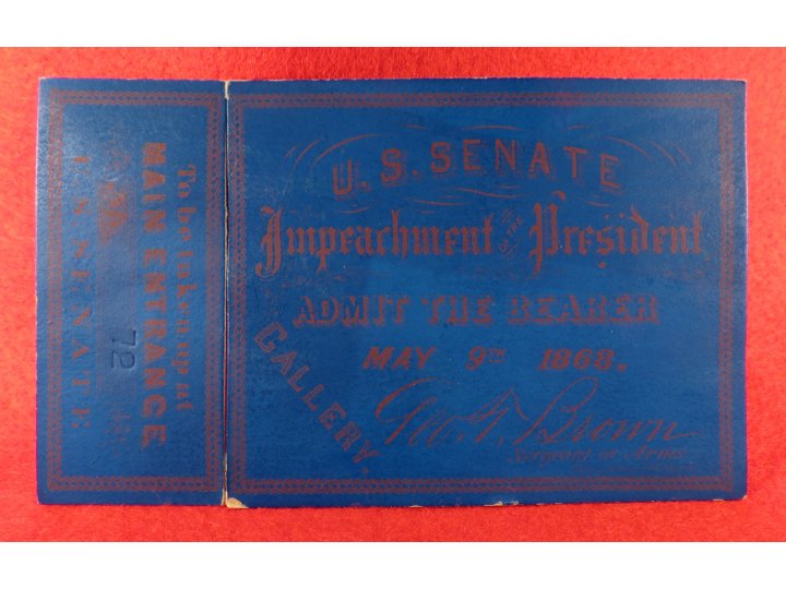 Andrew Johnson Impeachment Ticket