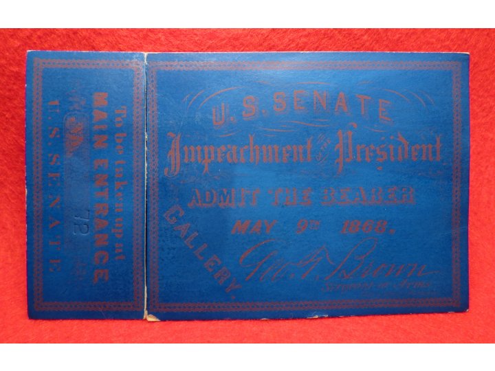 Andrew Johnson Impeachment Ticket