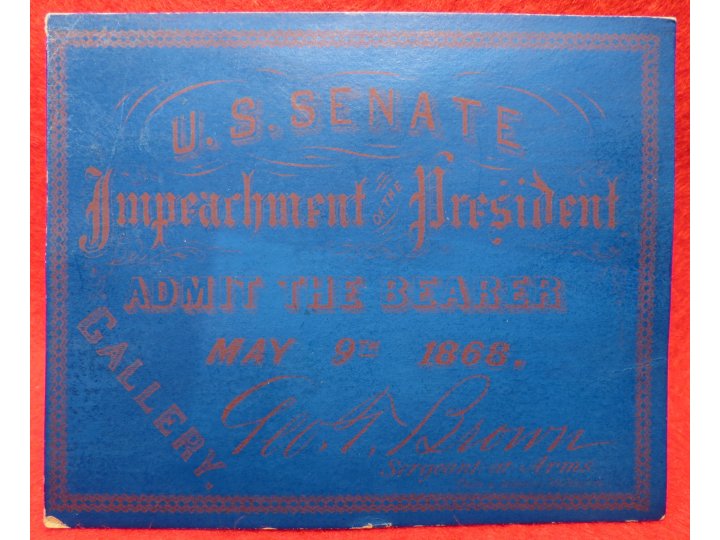 Andrew Johnson Impeachment Ticket