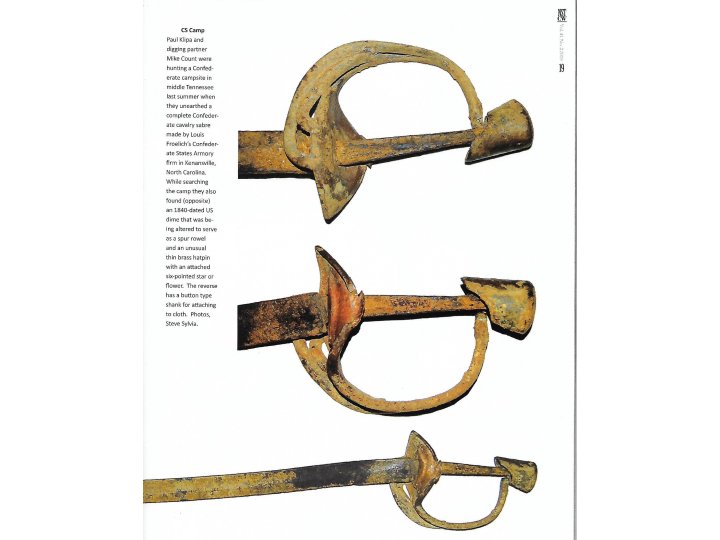 Confederate Enlisted Mans Cavalry Saber - Kenansville - Published