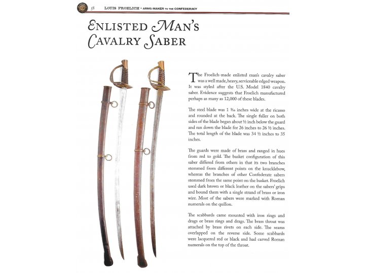 Confederate Enlisted Mans Cavalry Saber - Kenansville - Published