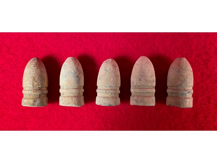 Five Confederate .54 Caliber Gardner Bullets - High Grade