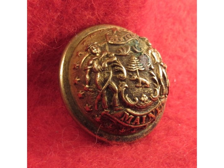 Maine State Seal Coat Button