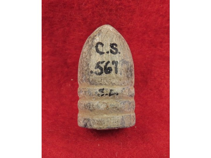 Confederate Rifle Musket Salvaged Lead - Truncated Cone Cavity