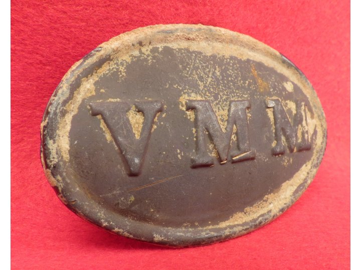 Volunteer Maine Militia "VMM" Cartridge Box Plate - Both Loops