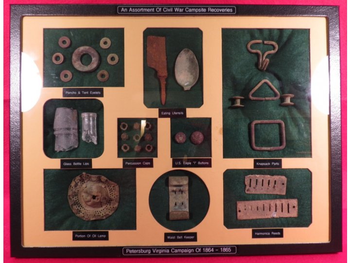 Civil War Campsite Relic Display - Large 