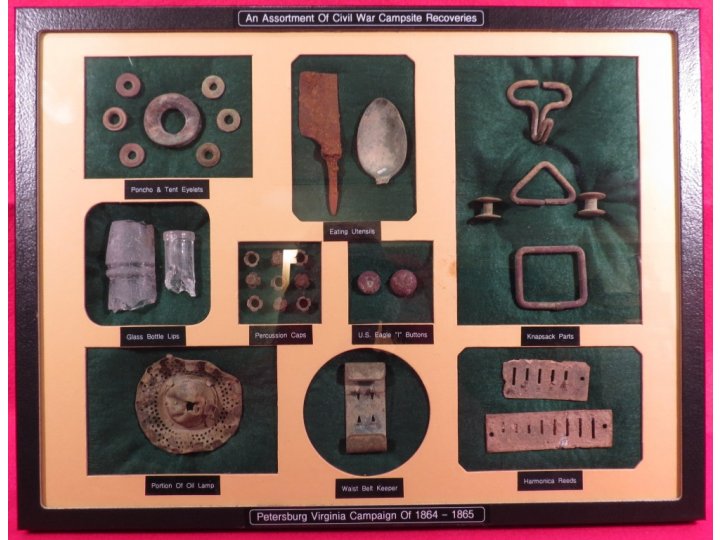 Civil War Campsite Relic Display - Large 