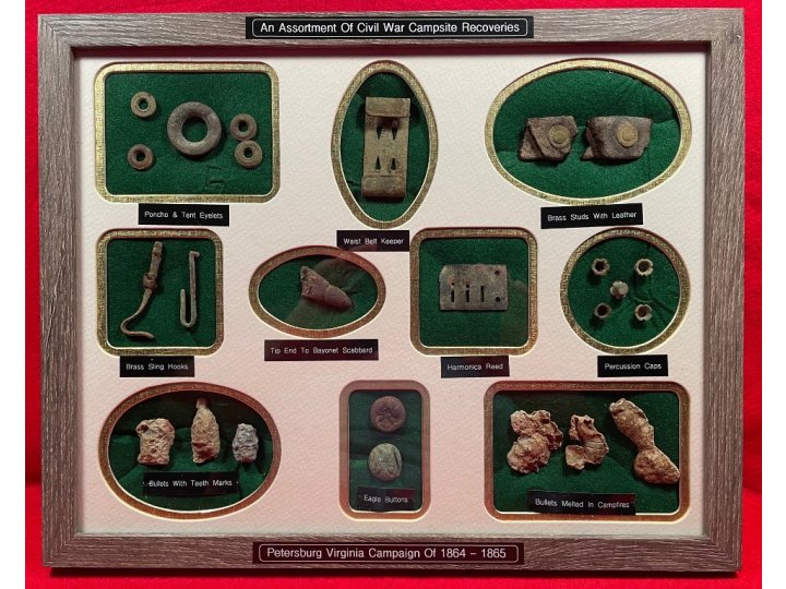 Civil War Campsite Relic Display - Large