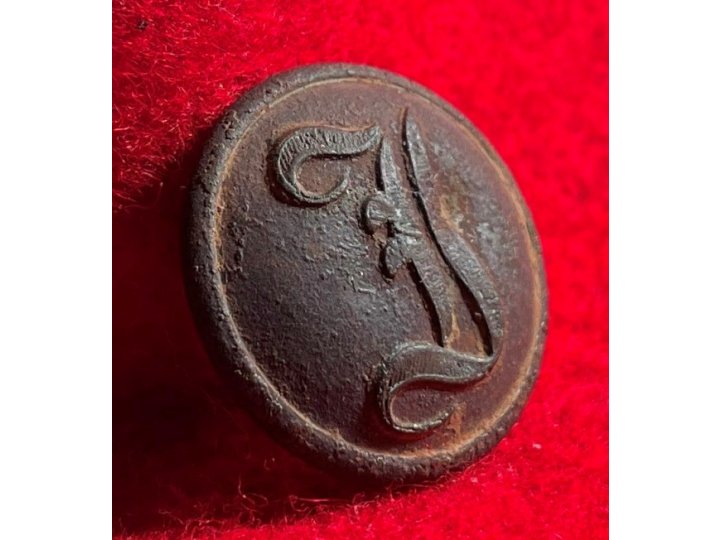 Confederate Infantry Coat Button - "Script I"