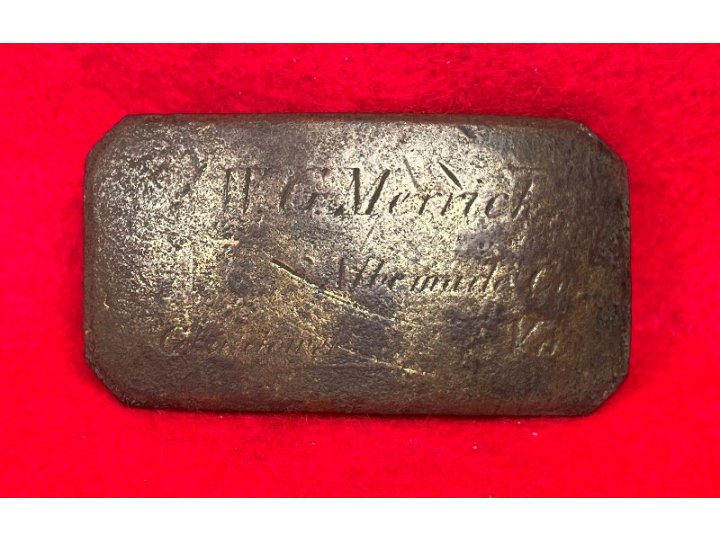 Brass Plate Inscribed "W. G. MERRICK"