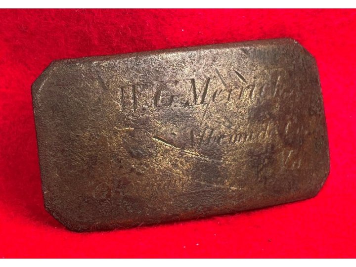 Brass Plate Inscribed "W. G. MERRICK"