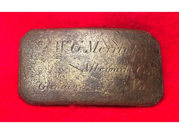 Brass Plate Inscribed "W. G. MERRICK"