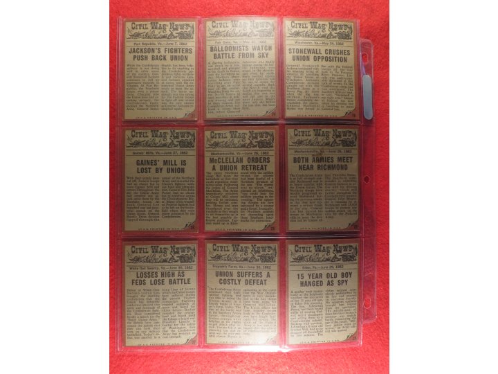 The 1962 Topps Civil War News Card Series - Complete --- Even More ON SALE