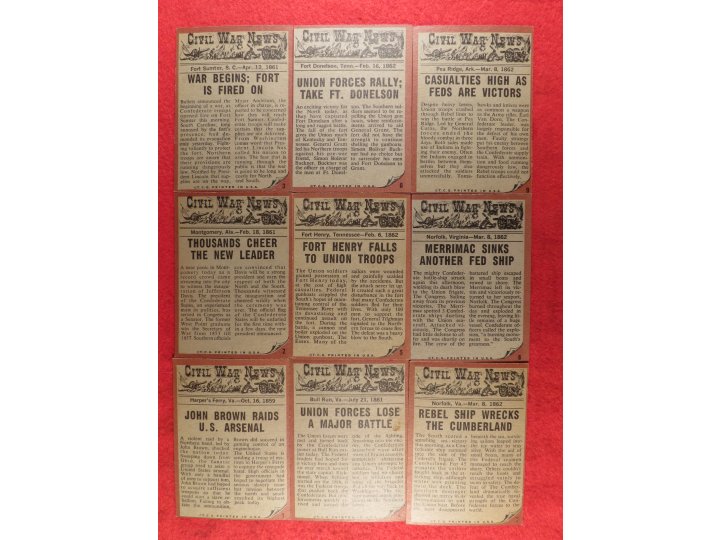 The 1962 Topps Civil War News Card Series - Complete --- Even More ON SALE