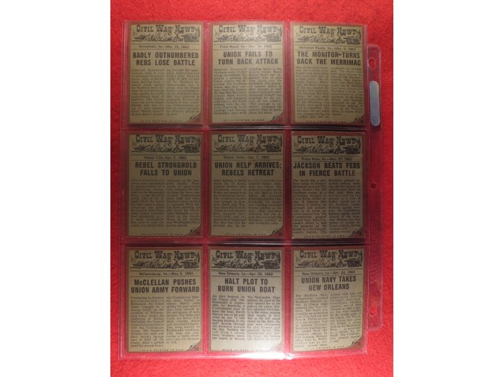 The 1962 Topps Civil War News Card Series - Complete --- Even More ON SALE