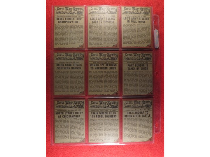 The 1962 Topps Civil War News Card Series - Complete --- On Sale