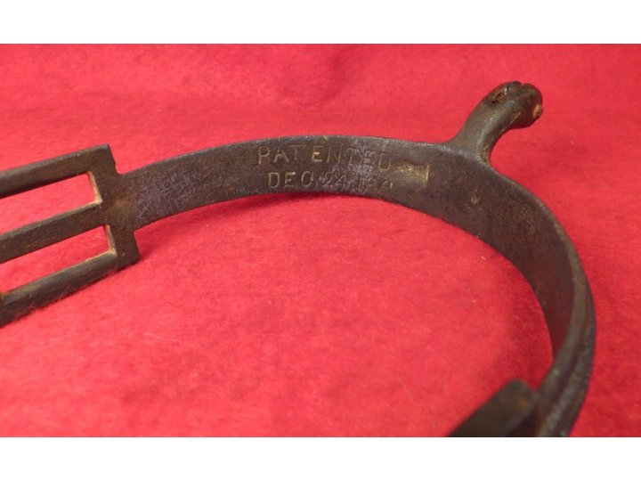 US Officer's "Christmas" Spur Marked "PATENTED DEC 24, 1861."