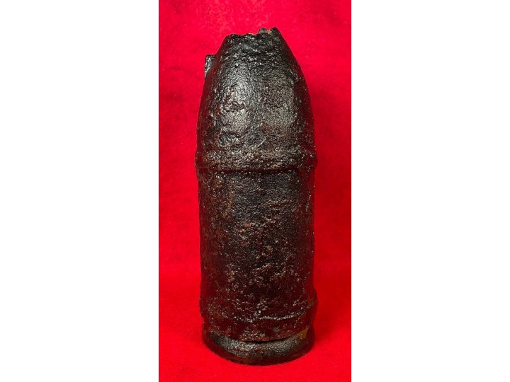 Confederate 3 Inch Read Shell - Unfired - Rare "Half Moon" Flame Groove