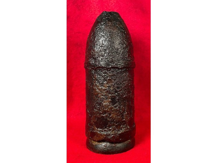 Confederate 3 Inch Read Shell - Unfired - Rare "Half Moon" Flame Groove