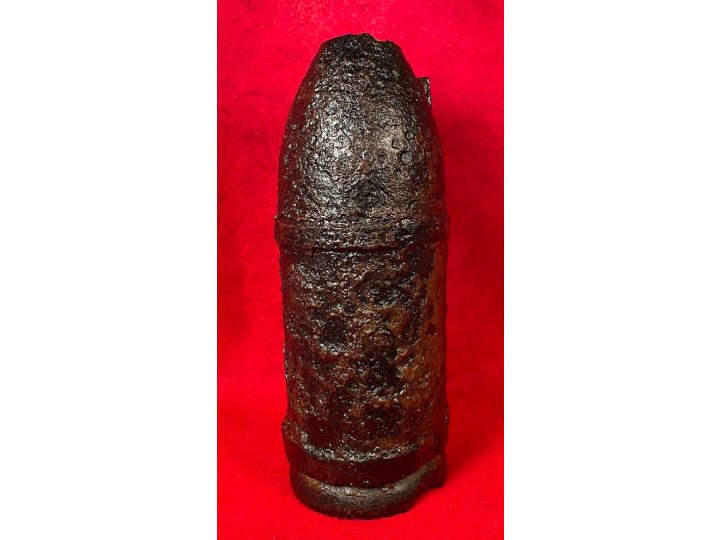 Confederate 3 Inch Read Shell - Unfired - Rare "Half Moon" Flame Groove