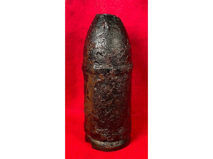Confederate 3 Inch Read Shell - Unfired - Rare "Half Moon" Flame Groove