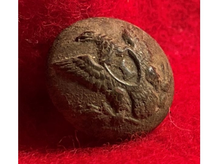 Federal Infantry Kepi Button with Bit of Leather