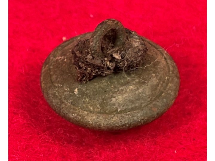 Federal Infantry Kepi Button with Bit of Leather