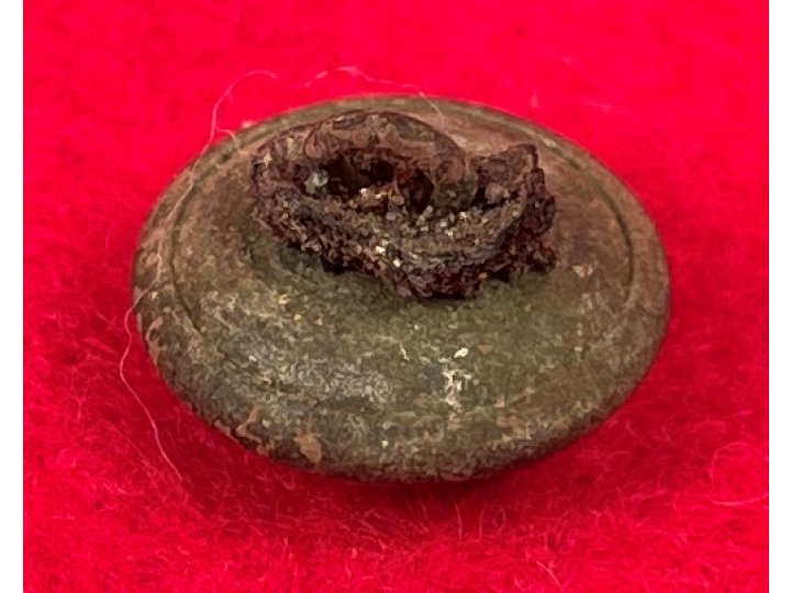 Federal Infantry Kepi Button with Bit of Leather