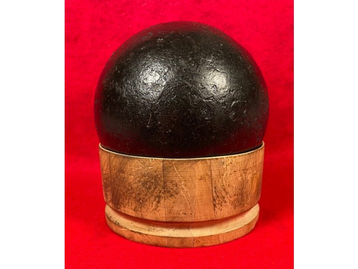 12 Pounder Solid Shot Cannonball with Repro Wood Sabot +++ Peter George Collection +++