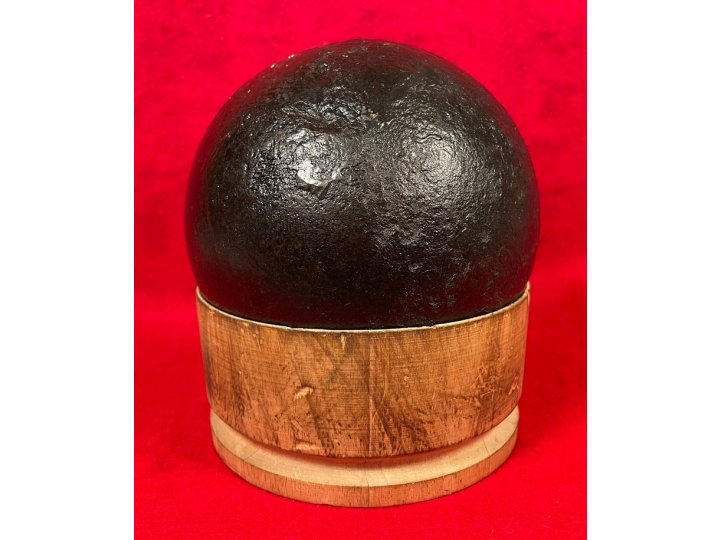 12 Pounder Solid Shot Cannonball with Repro Wood Sabot +++ Peter George Collection +++