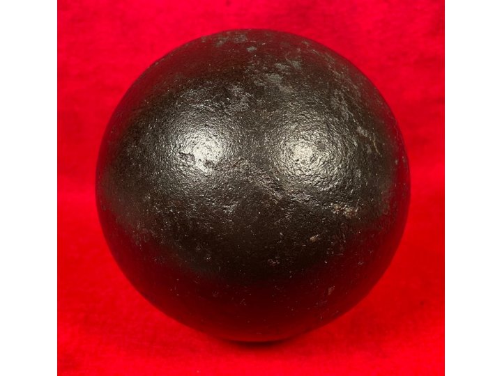 12 Pounder Solid Shot Cannonball with Repro Wood Sabot +++ Peter George Collection +++