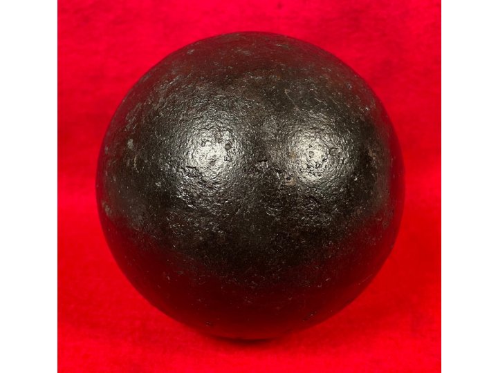 12 Pounder Solid Shot Cannonball with Repro Wood Sabot +++ Peter George Collection +++