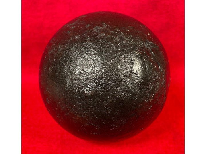 12 Pounder Solid Shot Cannonball with Repro Wood Sabot +++ Peter George Collection +++