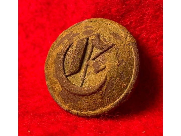 Confederate Engineer Coat Button - Rarely Excavated